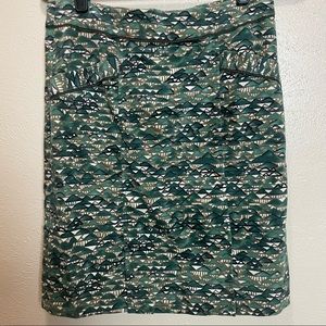 Anthro Edme & Esyllte Green Velvet Pencil Skirt Size 6